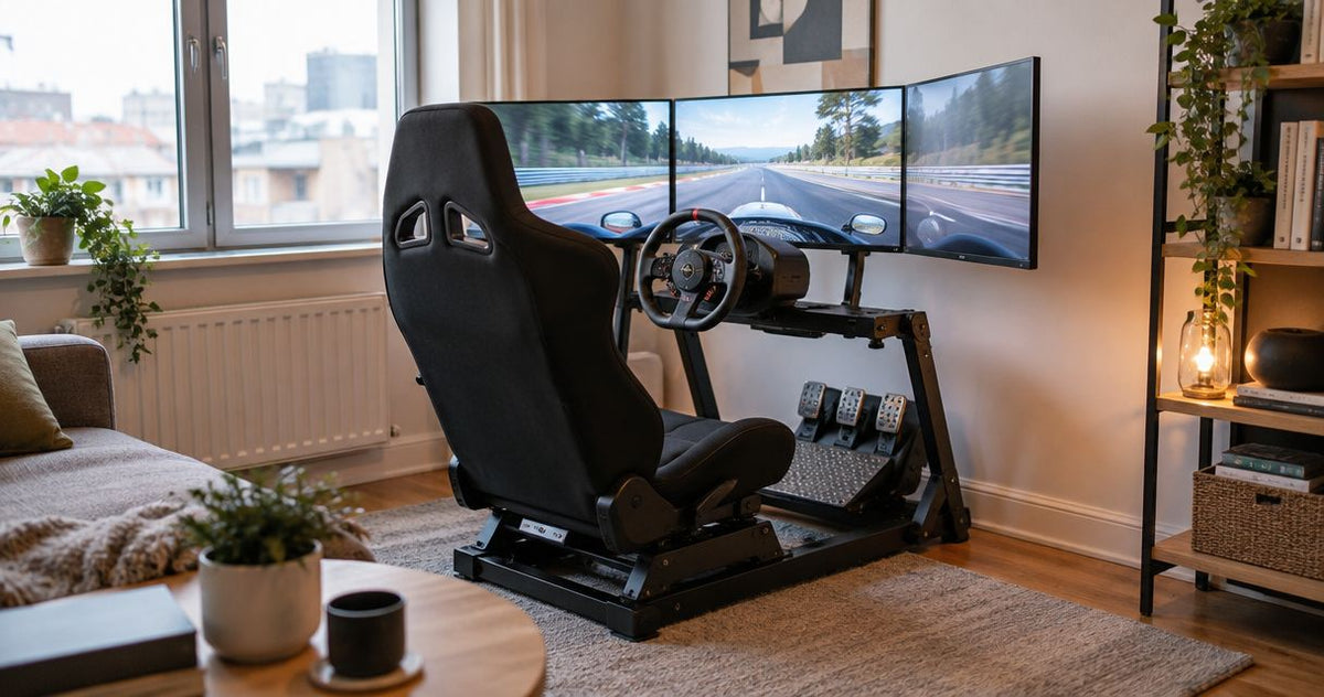 Simracingrigg för hemmabruk i liten lägenhet: komplett guide 2026