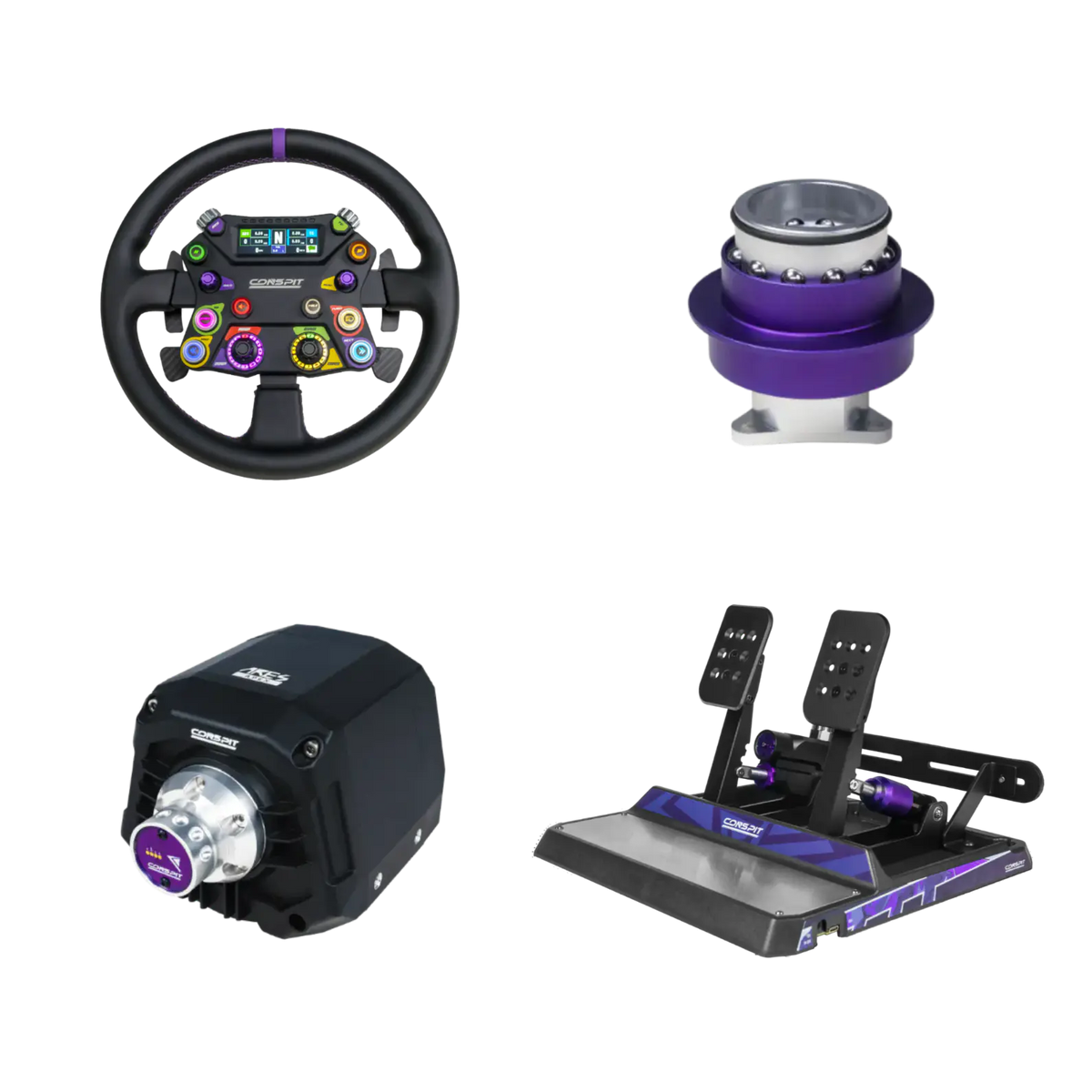 SIM racing bundle med ratt och pedaler