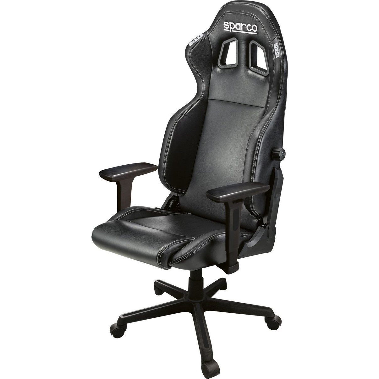 Sparco kontorsstol Ikon för simracing, svart, ergonomisk design, justerbar höjd och armstöd
