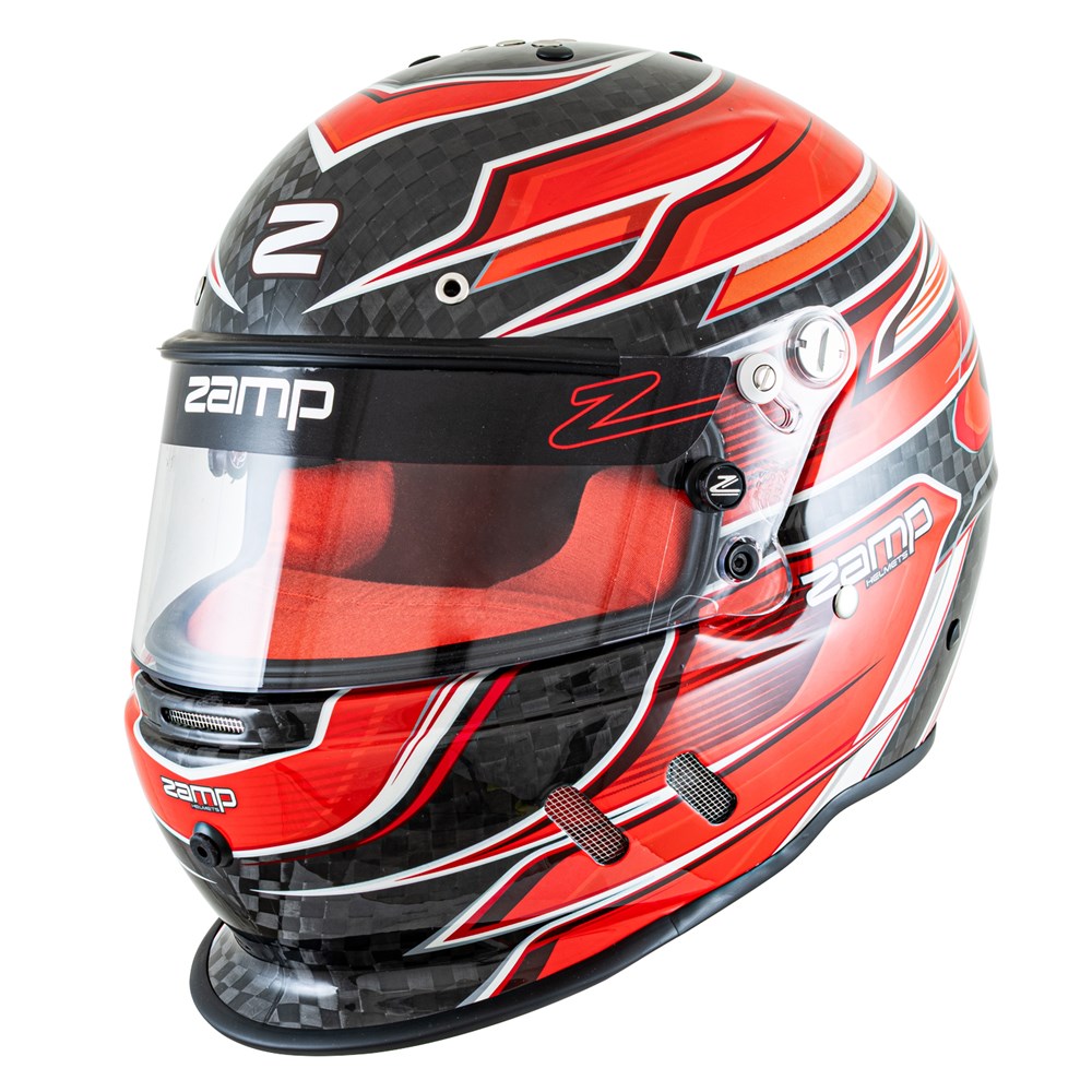 ZAMP RZ 67D - Röd kolfiber hjälm