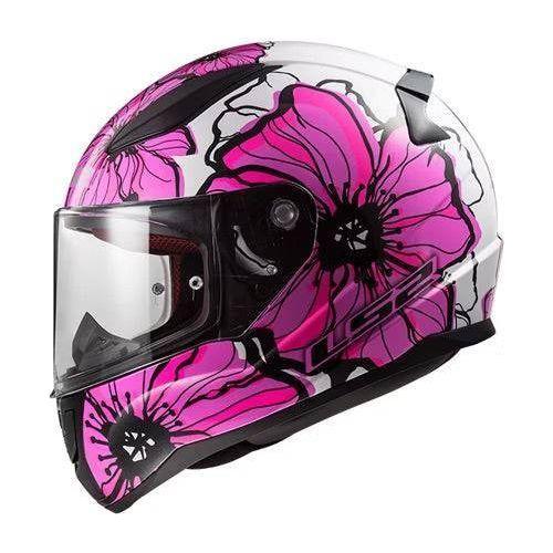 LS2 Rapid POPPIES Integralhjälm - Rosa - Racing shop