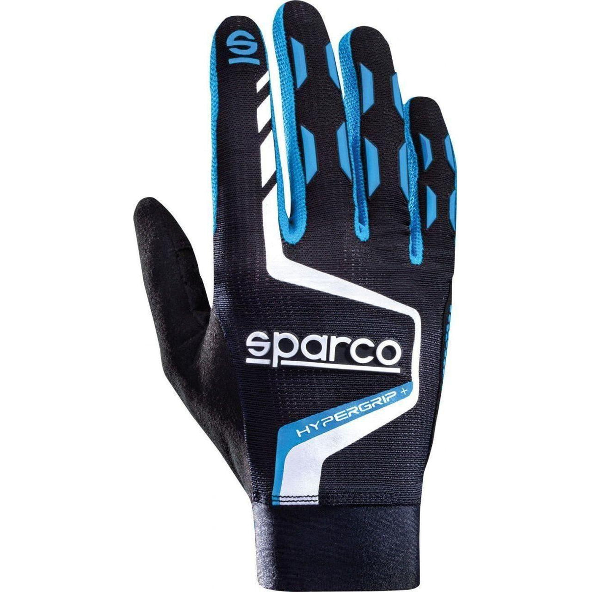 Sparco Hypergrip+ Svart/Blå simracing-handske framsida