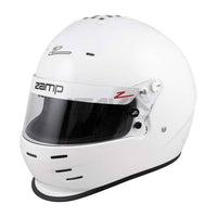 Zamp RZ-36 karthjälm i vit färg med aerodynamisk design och Snell SA2020-certifiering. Idealisk för karting och motorsporttävlingar.