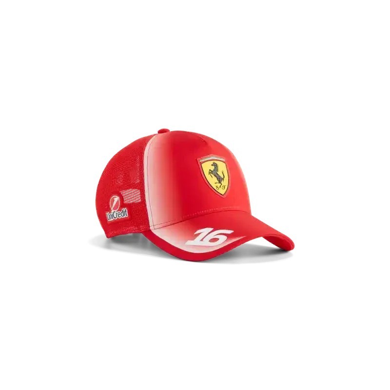 Ferrari Leclerc Truckerkeps Röd