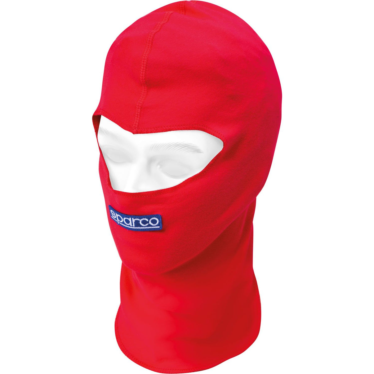 Sparco huvudskydd B-Rookie racingbalaclava i rött, elastiskt och lätt material för motorsport och off-road säkerhet