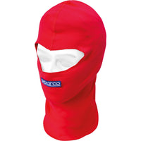 Sparco huvudskydd B-Rookie racingbalaclava i rött, elastiskt och lätt material för motorsport och off-road säkerhet