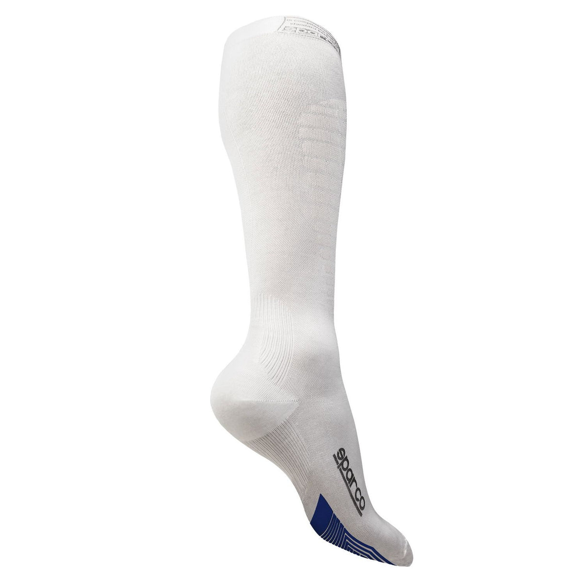 Sparco Nomex-strumpor med kompression, vita racing-strumpor med silikoninsats
